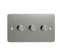 Varilight JFSDP303 V-Pro Dimmer for Dimmable LED Bulbs (Triple, Brushed Steel)