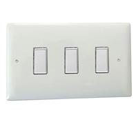 Varilight JOT103C Value Polar White 3 Gang V-Pro Multi-Way Touch Master LED Dimmer 0-100W