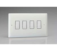Varilight JOT104C Value Polar White 4 Gang V-Pro Multi-Way Touch Master LED Dimmer 0-100W