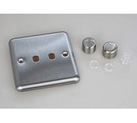 Varilight Matrix 2-Gang Dimmer Kit In Elegant Matt Chrome Finish For Modern Homes