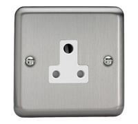 Varilight 1-Gang 5A Round Pin Socket Matt Chrome