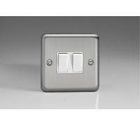 Varilight 2-Gang (10A Intermediate Switch + 10A 1- or 2-Way Rocker Light Switch) Matt Chrome XS71W
