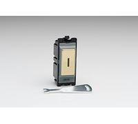 Varilight Polished Brass PowerGrid Engraved Module 20 Amp 2 Way Single Pole Key Switch