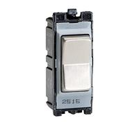 Varilight - Power Grid Brushed Steel 10 Amp 2 Way Retractive Switch