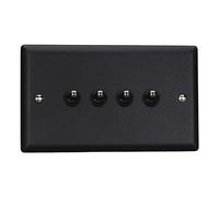 Varilight Quad 2-Way Toggle Light Switch - Urban Matt Black With Iridium Toggles, XYT9.MB