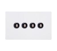 Varilight Quad Momentary Retractive Switch - Screwless Primed Ready To Paint With Iridium Buttons, Xdym4Is.pd