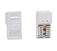 Varilight Rj45 Cat6 Module For 1 Datagrid Space White, Single-Gang Modular Data Socket With Snap-In Installation