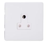 Varilight XDYRP5AWS.PD Screwless Primed 1 Gang 5A Round Pin Plug Socket