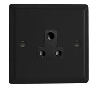 Varilight Round Pin Socket 5A - Urban/vogue Matt Black With Black Insert, Xyrp5Ab.mb
