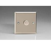 Varilight Classic V-Pro Satin Chrome 1 Gang LED Trailing Edge Dimmer Switch 1 or 2 Way