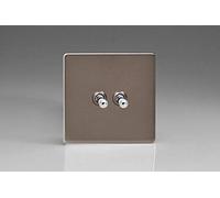Varilight Screwless Pewter Effect Toggle Switch XDRT2S…