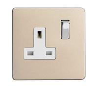 Varilight Screwless Satin Crome Socket