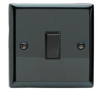 Varilight Single 20A Double Pole Switch - Classic Iridium With Black Rocker, Xi20B