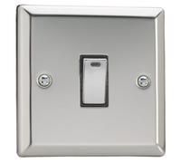 Varilight Single 20A Double Pole Switch - Classic Mirror Chrome With Chrome Rocker, Xc20D