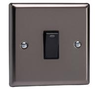 Varilight Single 20A Double Pole Switch - Classic Pewter With Black Rocker, Xr20B