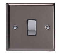 Varilight Single 20A Double Pole Switch - Classic Pewter With Chrome Rocker, Xr20D