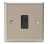 Varilight Single 20A Double Pole Switch - Classic Satin With Black Rocker, Xn20B