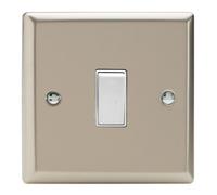 Varilight Single 20A Double Pole Switch - Classic Satin With White Rocker, Xn20W