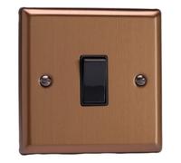 Varilight Single 20A Double Pole Switch - Urban Brushed Bronze With Black Rocker, Xy20B.bz