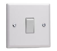 Varilight Single 20A Double Pole Switch - Urban Chalk White With White Rocker, Xy20W.cw