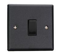 Varilight Single 20A Double Pole Switch - Urban Matt Black With Black Rocker, Xy20B.mb
