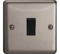 Varilight 1 Gang (Single), 1 Way 20 Amp Switch, Classic Brushed Steel (Also Known as Classic Matt Chrome) XS20B