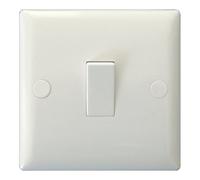 Varilight 1 Gang (Single), 20 Amp Double Pole Switch with Neon, White Moulded Bevel - XO20NW