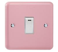 Varilight Single 20A Double Pole Switch With Neon - Lily Rose Pink With White Rocker, Xy20Nw.rp