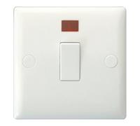Varilight Single 20A Double Pole Switch With Neon - Value Polar White With White Rocker, Xo20Nw