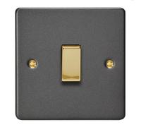 Varilight Single 3-Way 10A Intermediate Rocker Switch Graphite Grey With Brass Xdy7V.gg
