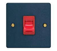 Varilight Single 45A Cooker Switch Midnight Blue With Red Rocker Xdy45S.mn