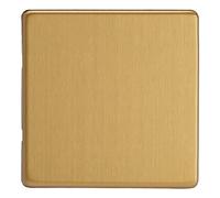 Varilight - 1G Blank Plate Dimension Screwless Brushed Brass - XDBSBS