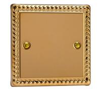 Varilight Single Blank Plate – Classic Georgian Brass