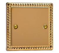 Varilight Single Blank Plate - Classic Georgian Brass, XGSB