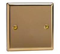 Varilight Single Blank Plate Victorian Brass XVSB in Yellow Varilight Yellow