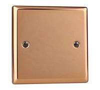 Varilight Single Blank Plate Polished Copper