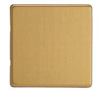 Varilight Single Blank Plate - Screwless Brushed Brass, Xdbsbs