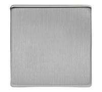 Varilight Single Blank Plate - Screwless Brushed Steel, Xdssbs