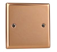 Varilight Single Blank Plate - Urban Polished Copper, Xysb.cu