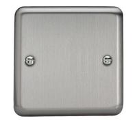 Varilight Classic Single Blank Plate with Black Inserts (Single XSSB) - Matt Chrome - XSSB