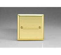 Varilight Single Blank Plate Victorian Brass XVSB
