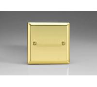Varilight Single Blank Plate Victorian Brass XVSB in Yellow Varilight Yellow