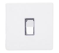 Varilight Single Centre-Off Retractive Switch - Screwless Primed Ready To Paint With Polished Chrome, Xdykr1S.pd