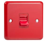 Varilight Single Cooker Switch - Lily Pillar Box Red With Red Insert, Xy45S.pr