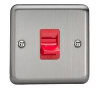 Varilight 45A Cooker Switch - Red Matt Chrome
