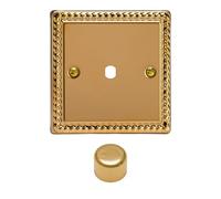 Varilight 1-Gang Matrix Kit For Rotary Dimmers Classic Georgian Brass with Polished Brass Knob