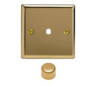 Varilight Single Faceplate Kit (Dimmer Modules Not Included) - Classic Victorian Brass With Brass Knob, Wv1
