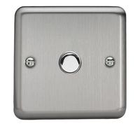 Varilight Single Impulse Light Switch 2-Way - Value Matt Chrome with Chrome Button