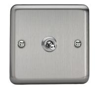 Varilight Single Toggle Light Switch Intermediate - Value Matt Chrome With Chrome Toggle, XST7