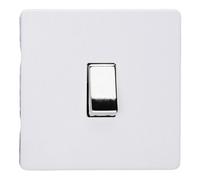 Varilight Single Push Retractive Switch - Screwless Primed Ready To Paint With Polished Chrome, Xdybr1S.pd